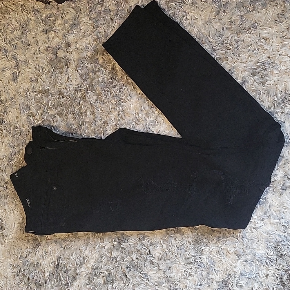 Hollister men's ripped  black skinny jeans.